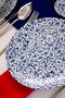 Hermia Laleli Juego de Cena de Porcelana 18 Piezas Blanco y Azul